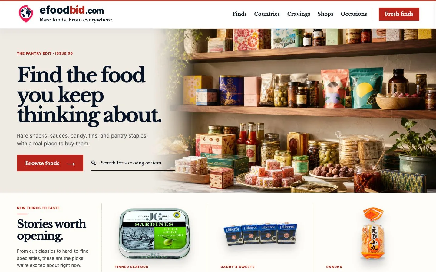 EfoodBid website — view 1